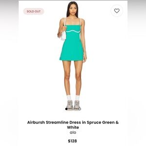 ALO Yoga Green & White Mini Sundress